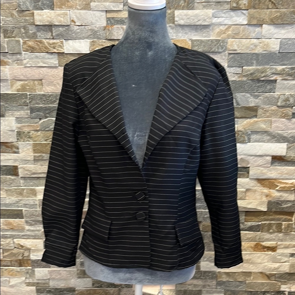 Black Striped Women's Blazer